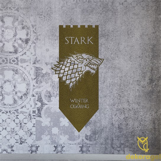 Game Of Thrones-STARK Gold Metal Tablo
