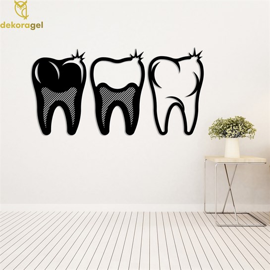 Dental Tasarım Diş Metal Duvar Dekoru