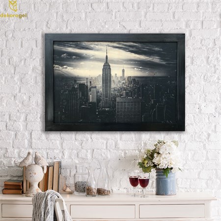 Empire State in Gray Ahşap Tablo